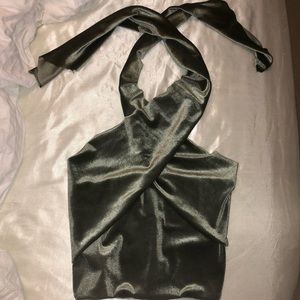 Forever 21 Velvet Halter Crop Top (S)
